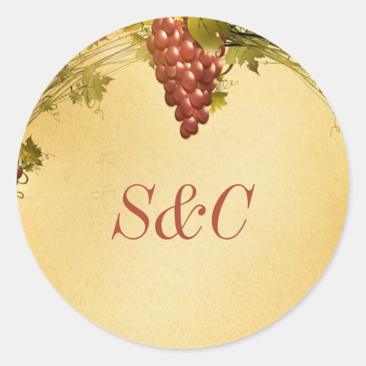 20 Stickers De Mariage Vignoble Favor (Devant)