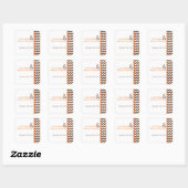 20 Stickers Favor Brown Orange Nom Chevron (Feuille)