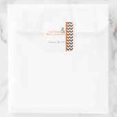 20 Stickers Favor Brown Orange Nom Chevron (Sac)