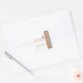 20 Stickers Favor Brown Orange Nom Chevron (Enveloppe)