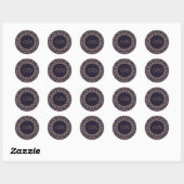 20 Stickers Mariage en dentelle violet (Feuille)