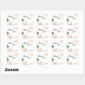 20 Stickers Merci Bébé Cosmos rose sur blanc (Feuille)