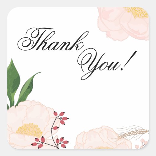20 Stickers Merci Bébé Cosmos rose sur blanc (Devant)
