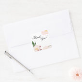 20 Stickers Merci Bébé Cosmos rose sur blanc (Enveloppe)