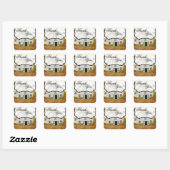 20 Stickers Merci Sunset Grange Pays Rustique F (Feuille)