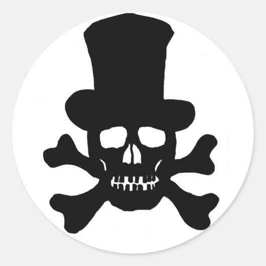 20 Stickers Poison Skull en Crossbones Top Hat (Voorkant)