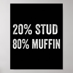 20% Stier 80% Muffin Grappige Valentijnsdag Citate Poster