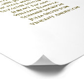 20 Tabel Elegant Gold Wedding Seating Chart Poster (Hoek)