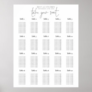 20 Tabelscript (zwart-wit) Poster