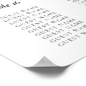 20 Tabelscript (zwart-wit) Poster (Hoek)