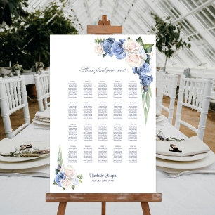 20 Tableau Bleu Blanc Rose Floral Platine