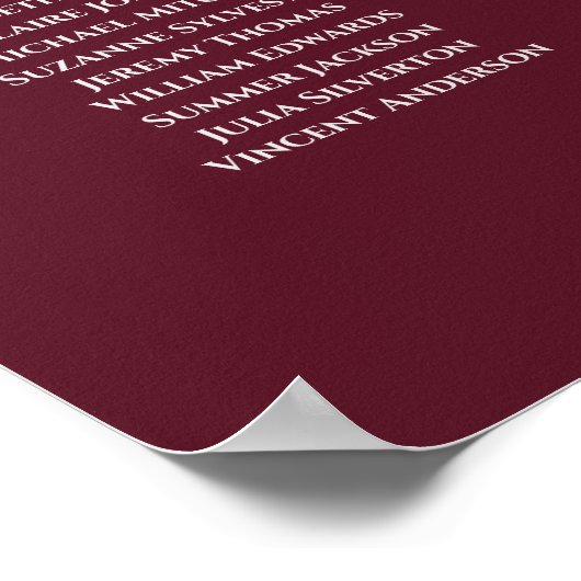 20 Tableau Élégant Mariage Bourgogne Tableau de si (Coin)