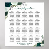 20 Tableau Emerald Boho Floral Mariage Carte de si (Devant)