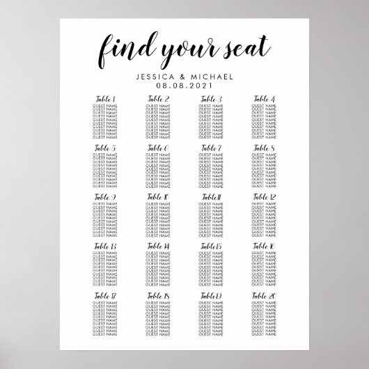 20 Tableau Grandes Sièges Mariages (Devant)