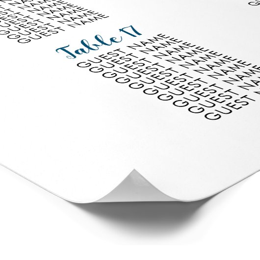 20 Tableau Marine Couleur Mariage Places assises (Coin)