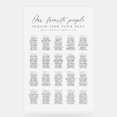 20 Tables Favorite People Acrylic Seating Chart (Recto)