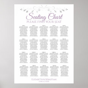 20 Tafel Eenvoudig Paars grijs weddenschap Poster
