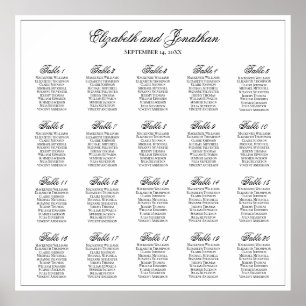 20 Tafel Eenvoudige Elegantie Trouwstoel Grafiek Poster