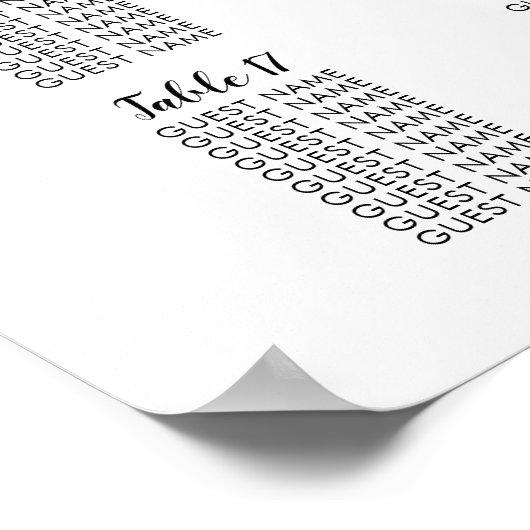 20 Tafel graafkaart voor grote weddenschappen Poster (Hoek)