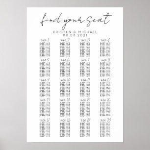 20 Tafel Grote Trouwgast Stoelenindeling Grafiek Poster