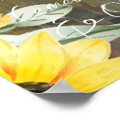 20 Tafel Rustiek Hout ZONNEBLOEMEN FOTO ZITTING Poster (Hoek)