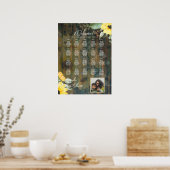 20 Tafel Rustiek Hout ZONNEBLOEMEN FOTO ZITTING Poster (Keuken)