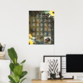 20 Tafel Rustiek Hout ZONNEBLOEMEN FOTO ZITTING Poster (Thuiskantoor)