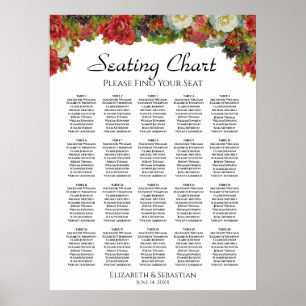 20 Tafelherfst Floral Wedding Seating Chart Poster