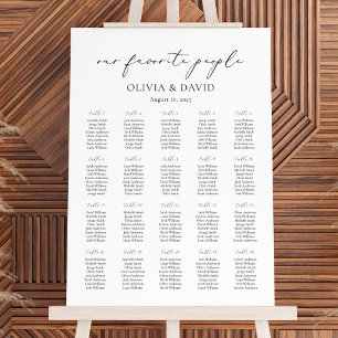 20 Tafels Eenvoudig Onze Favoriete Mensen Zittings Poster