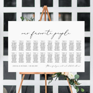 20 Tafels Ons Favoriete Personen Zitplaatsindeling Poster