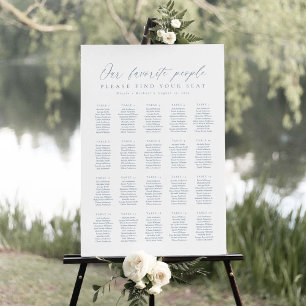 20 Tafels Stoelenkaart van Onze Favoriete Mensen Poster