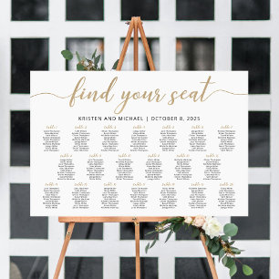 20 Tafels Vind je stoel zitplaatsindeling plan Poster