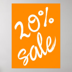 20% Verkoopteken, 18x24 Zomer Sinaasappel Verkoop Poster