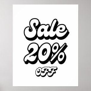 20% Verkoopteken, 20% Korting Teken, Grote Verkoop Poster