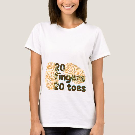 20 vingers 20 tenen t-shirt (Voorkant)
