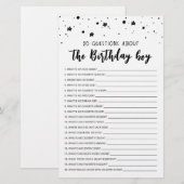 20 Vragen over de Birthday Boy Birthday game (Voorkant / Achterkant)