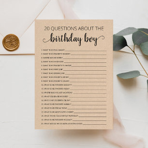 20 Vragen over de Birthday Boy Kaart