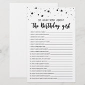 20 Vragen over de Birthday Girl Birthday game (Voorkant / Achterkant)