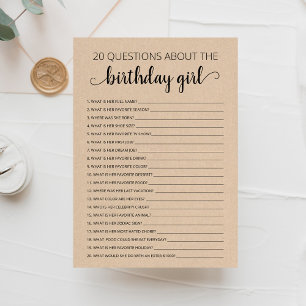 20 Vragen over de Birthday Girl Kaart