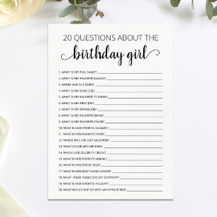 20 Vragen over de Birthday Girl Kaart