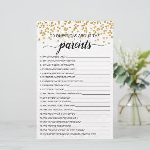 20 Vragen over de Ouders Baby Shower spel