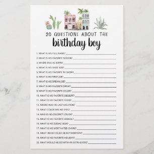 20 Vragen over het 'Birthday Boy Editable Game'