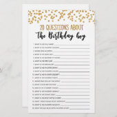 20 Vragen over het 'Birthday Boy Editable Game' (Voorkant / Achterkant)