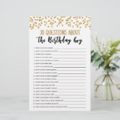 20 Vragen over het 'Birthday Boy Editable Game' (Staand voorkant)