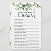 20 Vragen over het 'Birthday Boy Editable Game' (Voorkant / Achterkant)