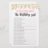 20 Vragen over het 'goudmeisje' Editable game (Voorkant / Achterkant)