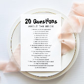 20 Vragen over het spel Bride Vrijgezellenfeest Kaart