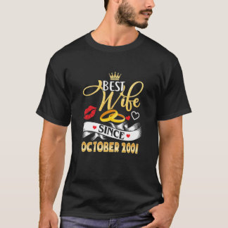 20 Wedding Jubileum Outfit Beste vrouw sinds 2001 T-shirt