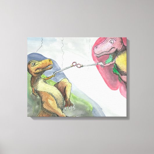 20"x16"x1.5"Uitgerekt Canvas "Creatie van T-Rex" (Voorkant)