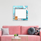 20 "x20" Signature Canvas Blauwe Houten Schuur Deu (Insitu (Woonkamer))